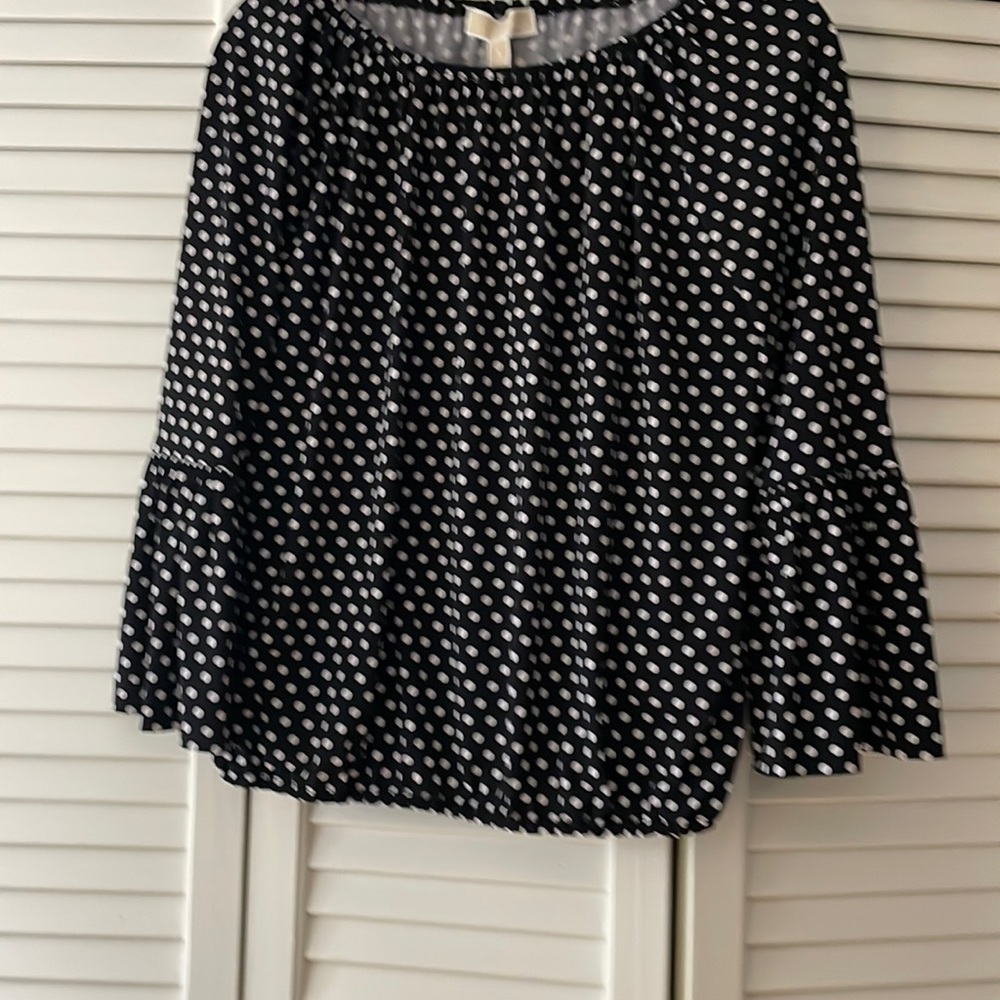 Michael Kors polka dot bell sleeve top